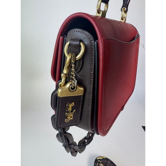 Coach Rogue Top Handle Bag in Brick Red With Card case and charm - Picture 8 of 15